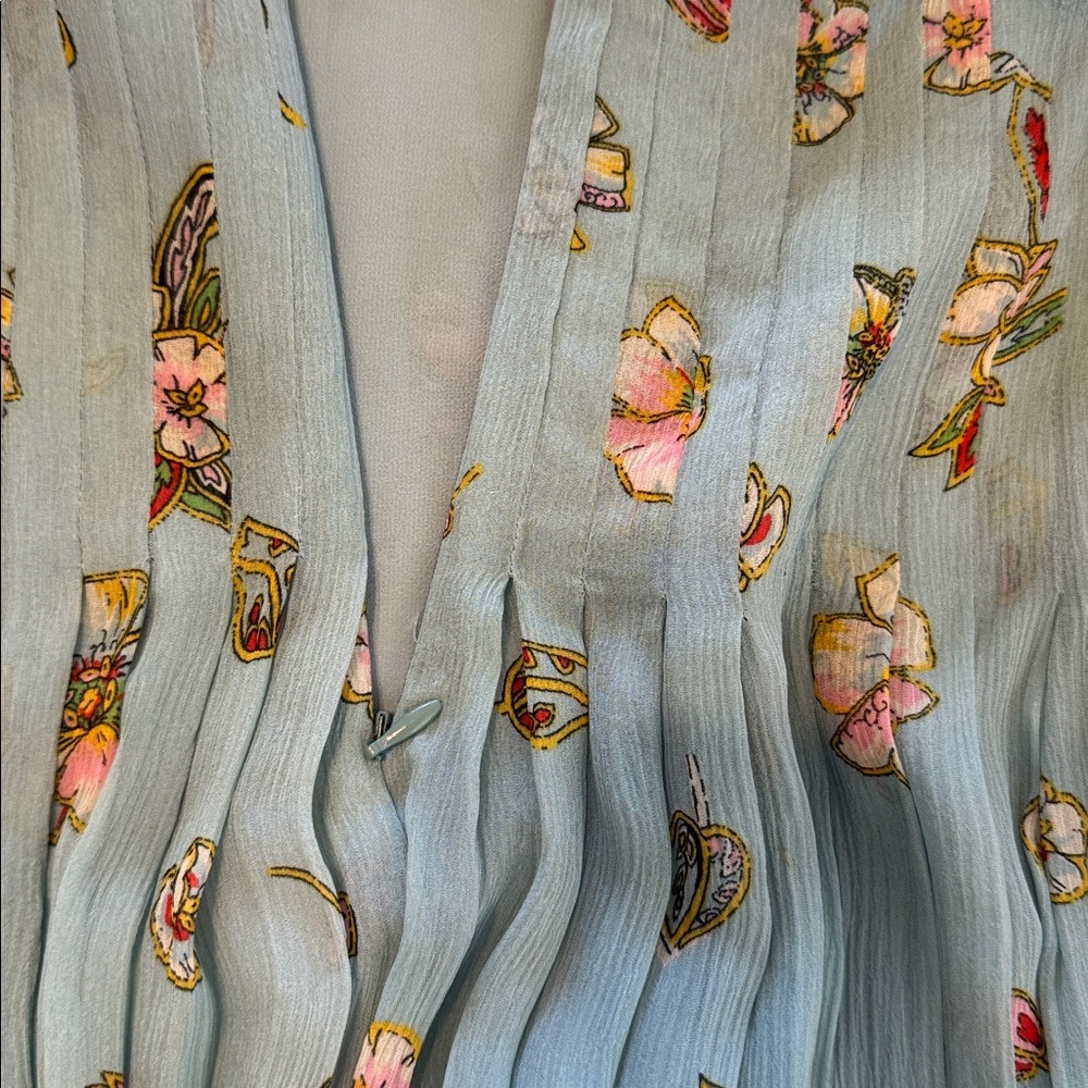 VINTAGE Silk Chiffon Pleated Midi Skirt Spirit by Coldwater Creek Size‎ 10. - Picture 9 of 9